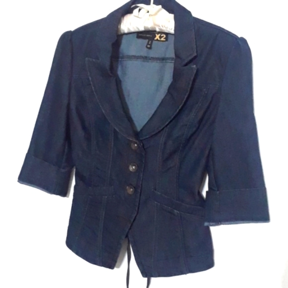 Express Quality Denim X2 Lace Up Jean Jacket